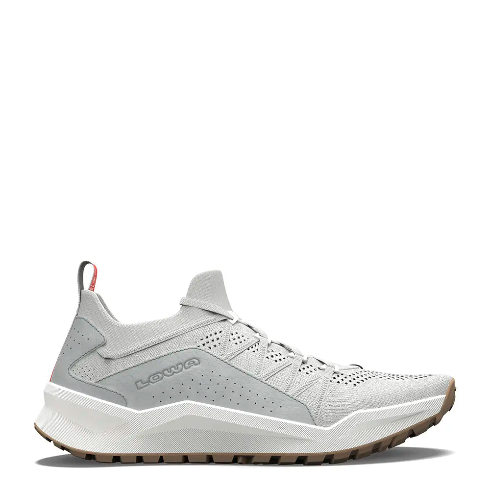 Side view of KAYOLA KNIT men's shoe in no dye and off-white with rugged sole