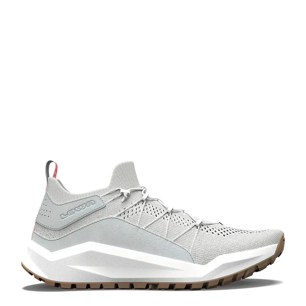 Side view of KAYOLA KNIT Ws women's shoe in no dye and off-white with rugged sole 