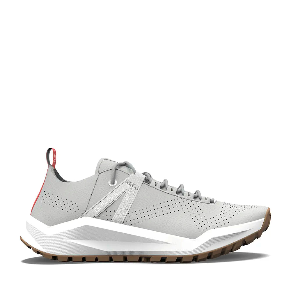 Side view of KAYOLA LT Ws women's shoe in no dye and coral with rugged sole 