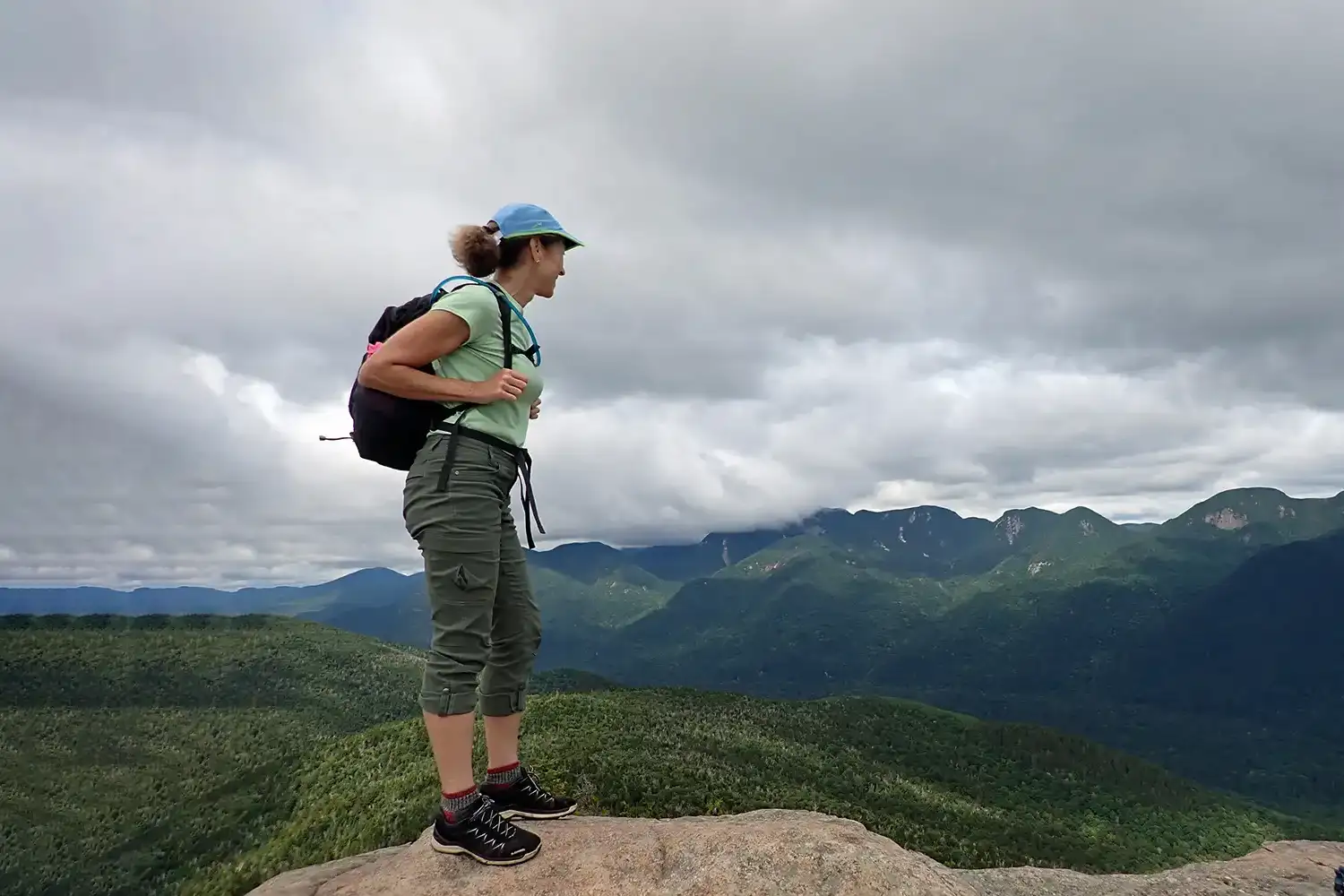 Lisa Ballard overlooking Adirondacks